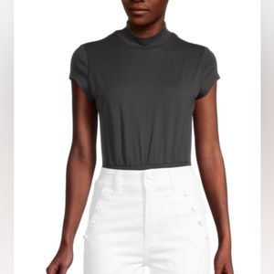 SUSANA MONACO WOMEN'S MOCKNECK BODYSUIT IN SMOKE
